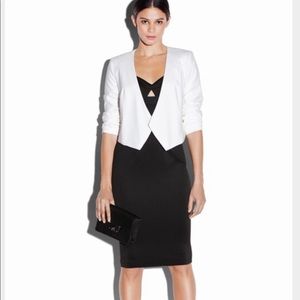 Milly Dobby White Cropped Blazer (Size 4)